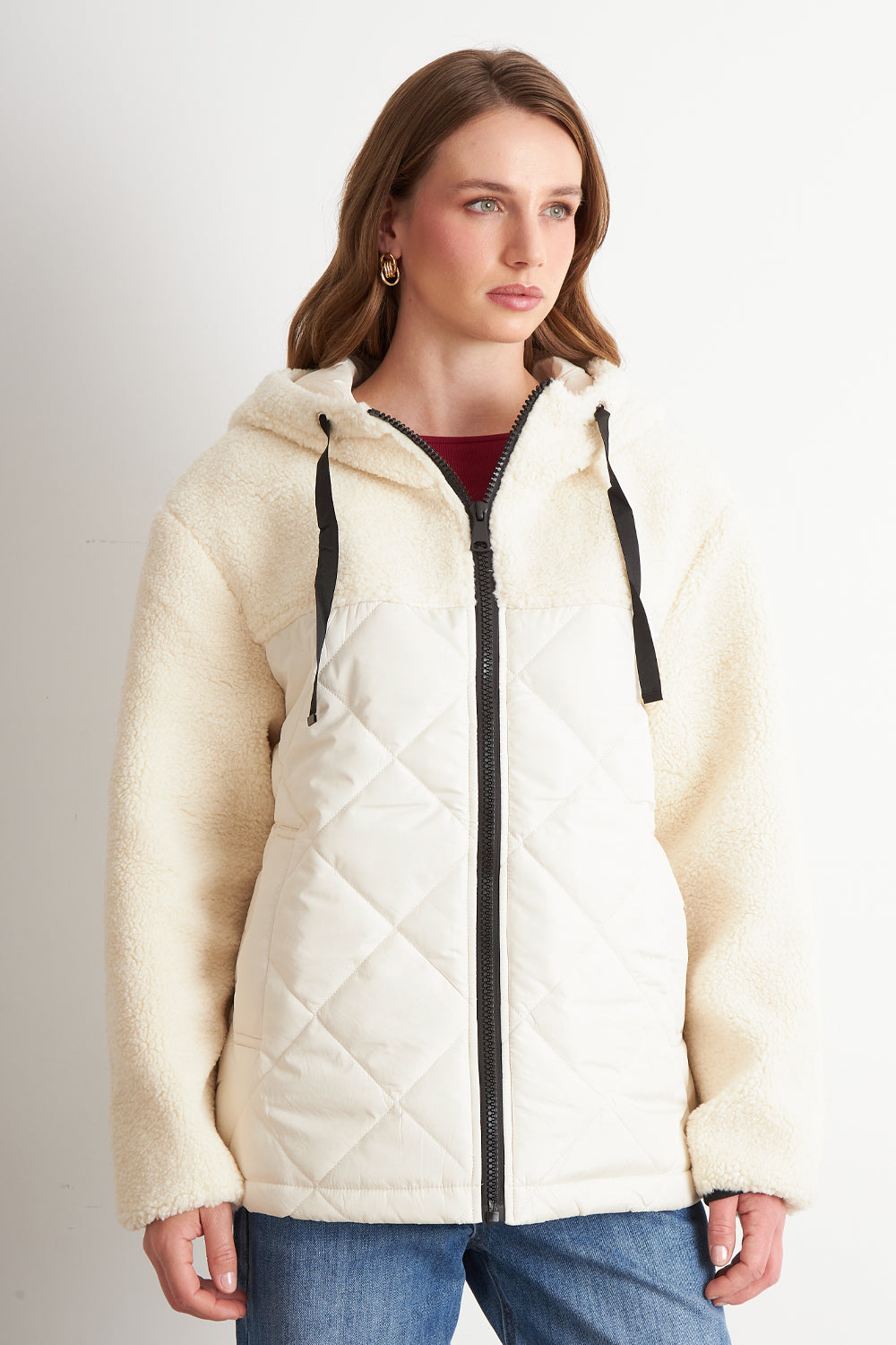 Chaqueta Mitad Chiporro/Parka Blanco Invierno