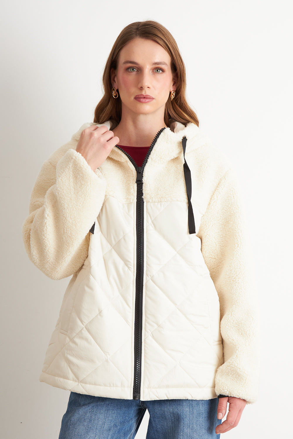 Chaqueta Mitad Chiporro/Parka Blanco Invierno