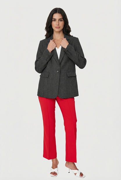 Blazer Patrón Espiga Grafito