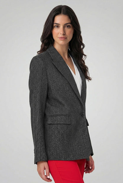 Blazer Patrón Espiga Grafito