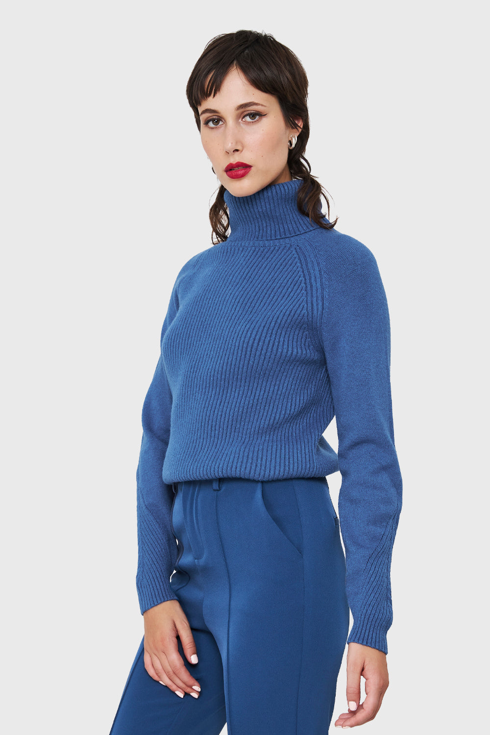 Sweater Beatle Acanalado Azul Índigo