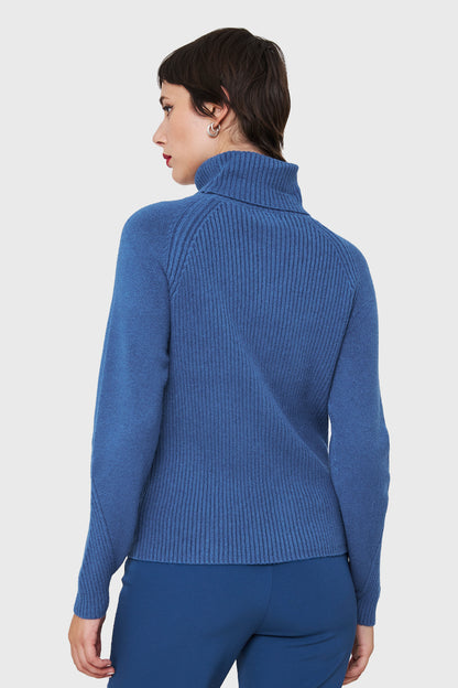 Sweater Beatle Acanalado Azul Índigo