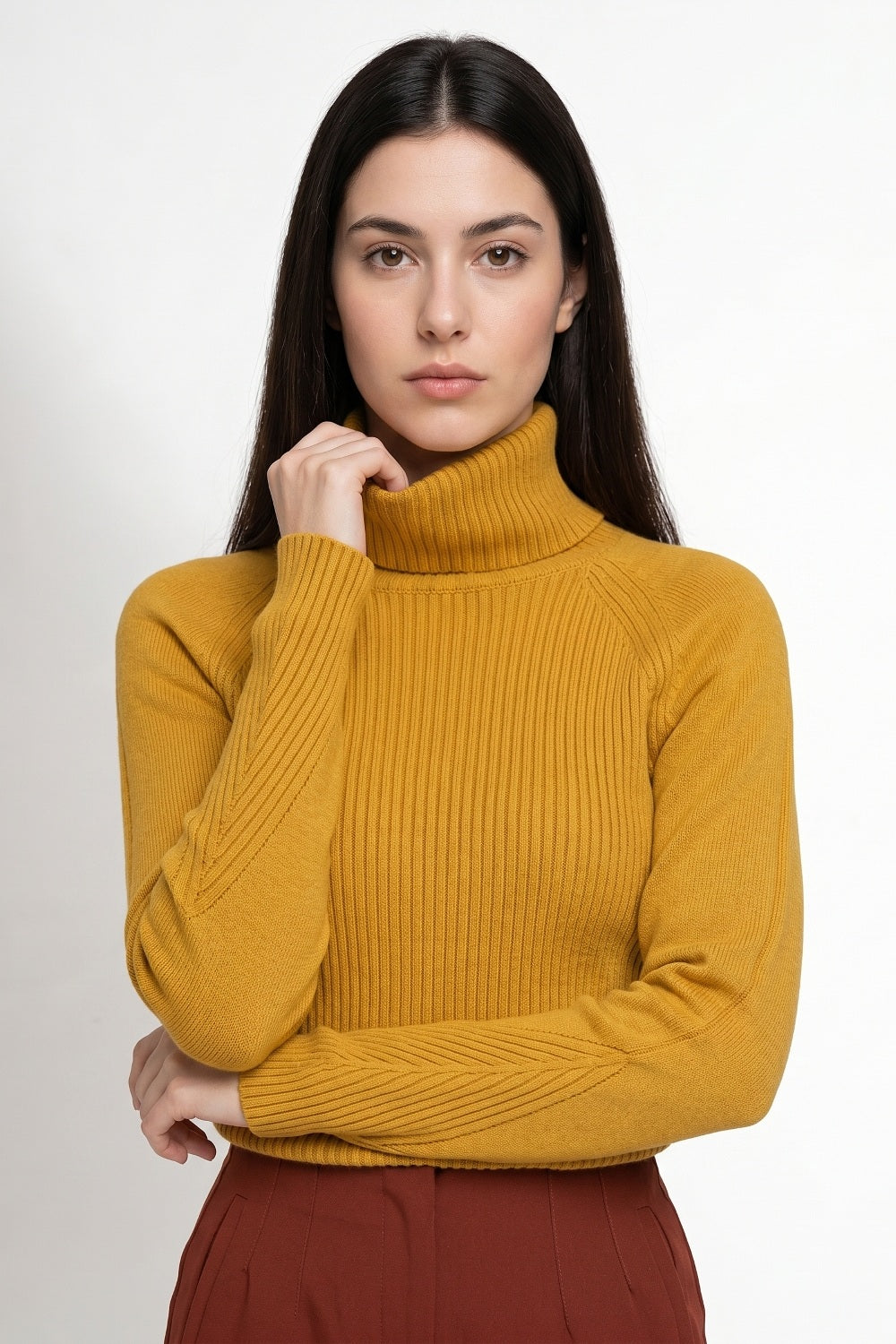 Sweater Beatle Acanalado Mostaza
