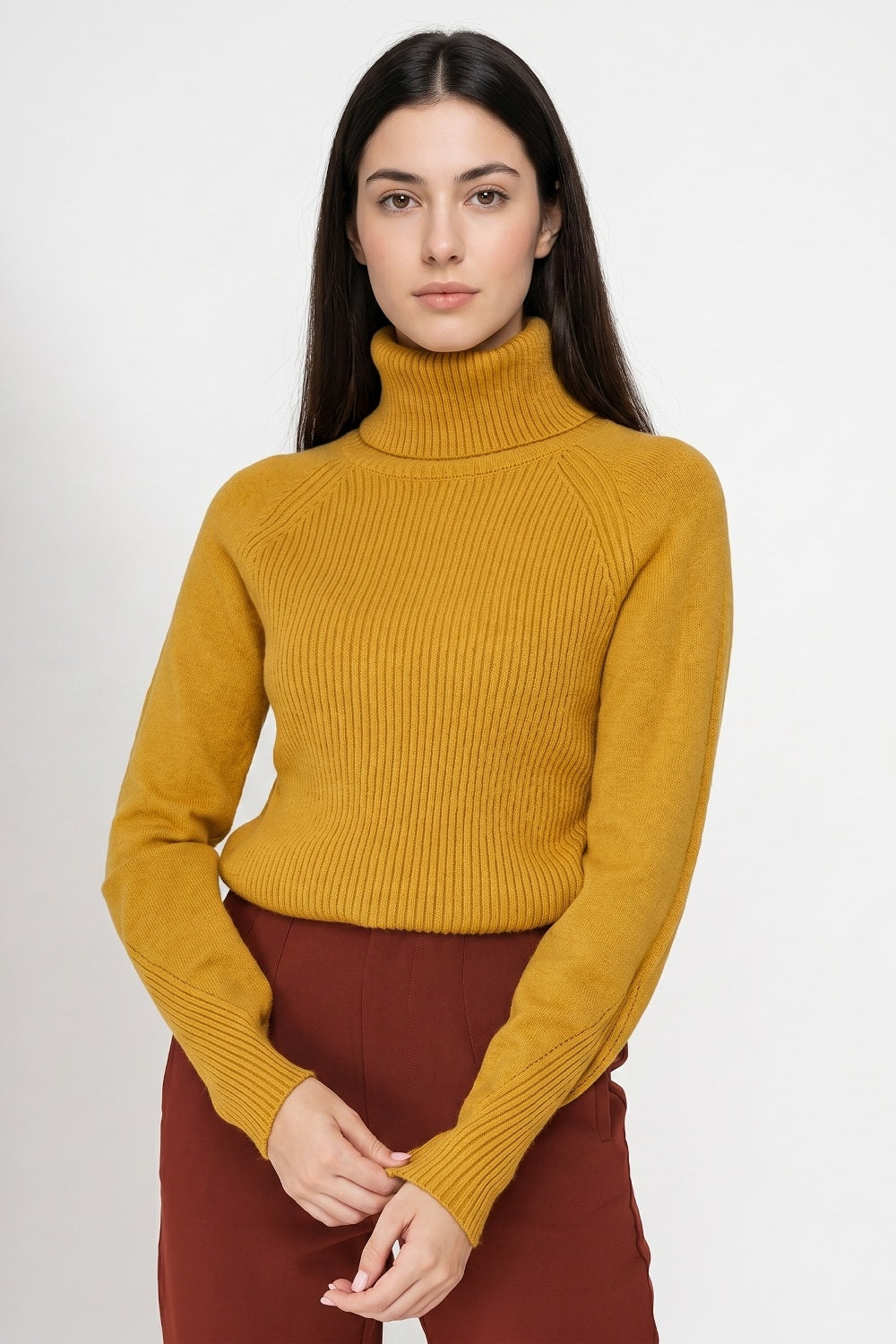 Sweater Beatle Acanalado Mostaza