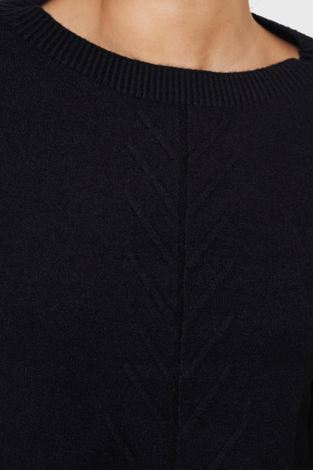 Sweater Detalles Espigas Negro