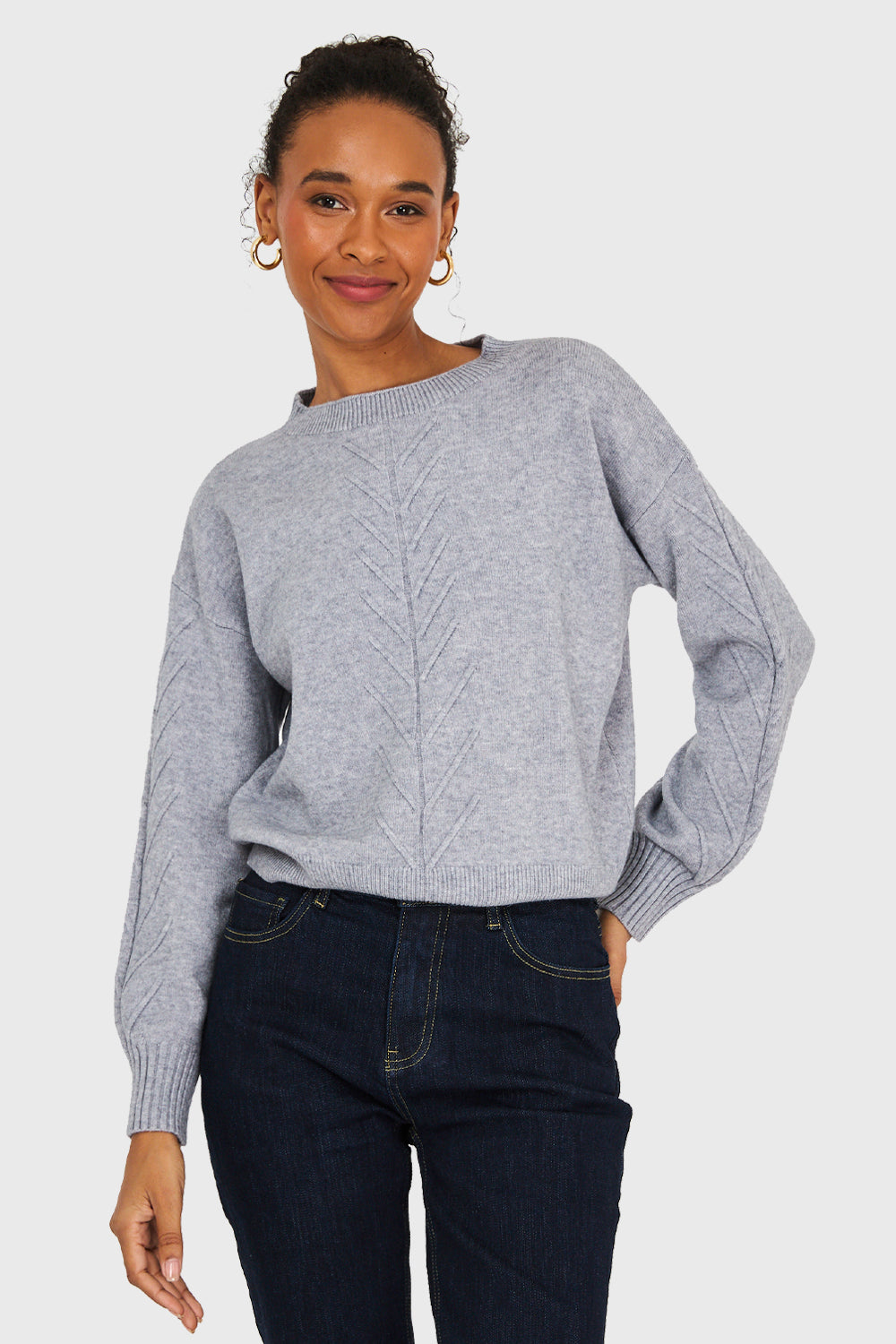 Sweater Diseños Espigas Gris