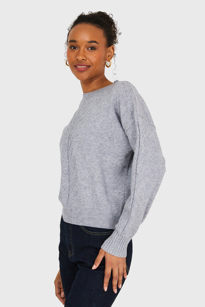 Sweater Diseños Espigas Gris
