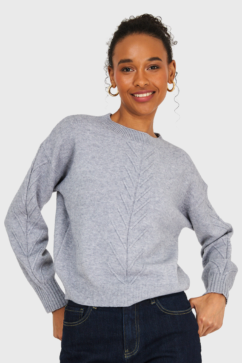 Sweater Diseños Espigas Gris