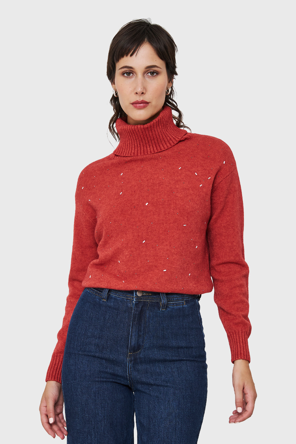 Sweater Beatle Strass Ladrillo