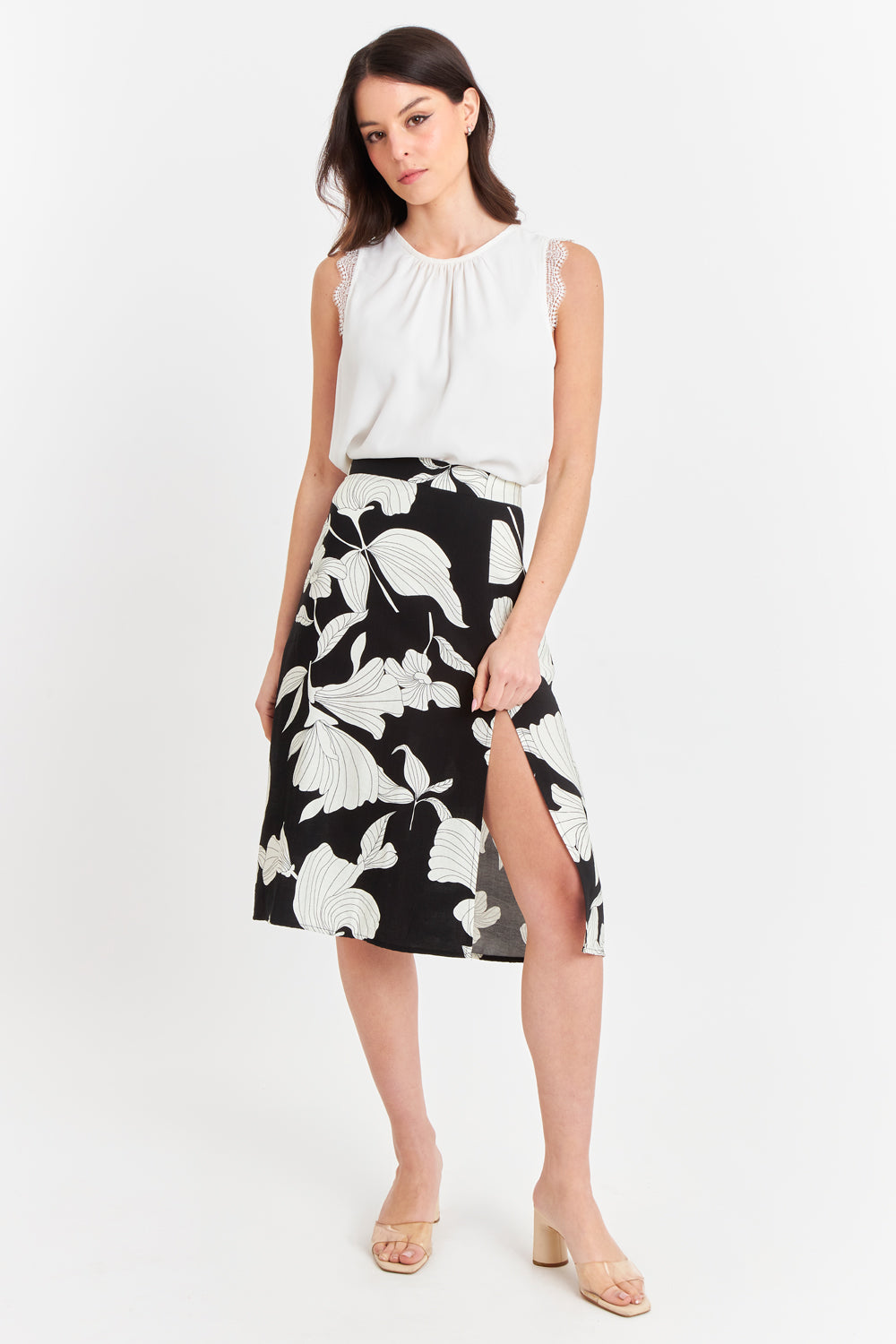 Blusa Encaje Hombros Blanco