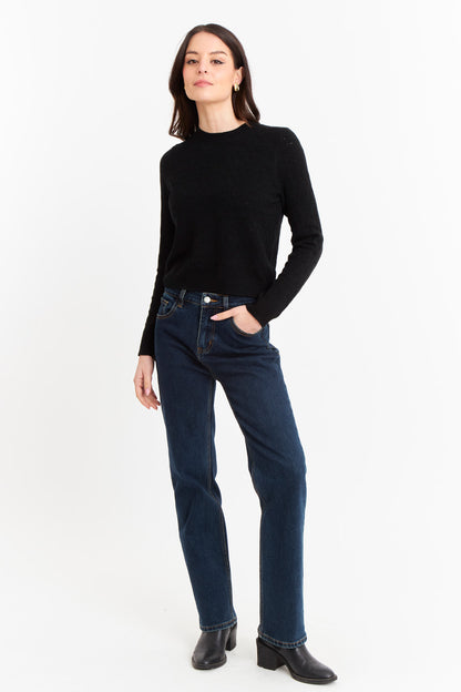 Sweater Básico Cuello Redondo Negro