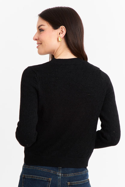 Sweater Básico Cuello Redondo Negro