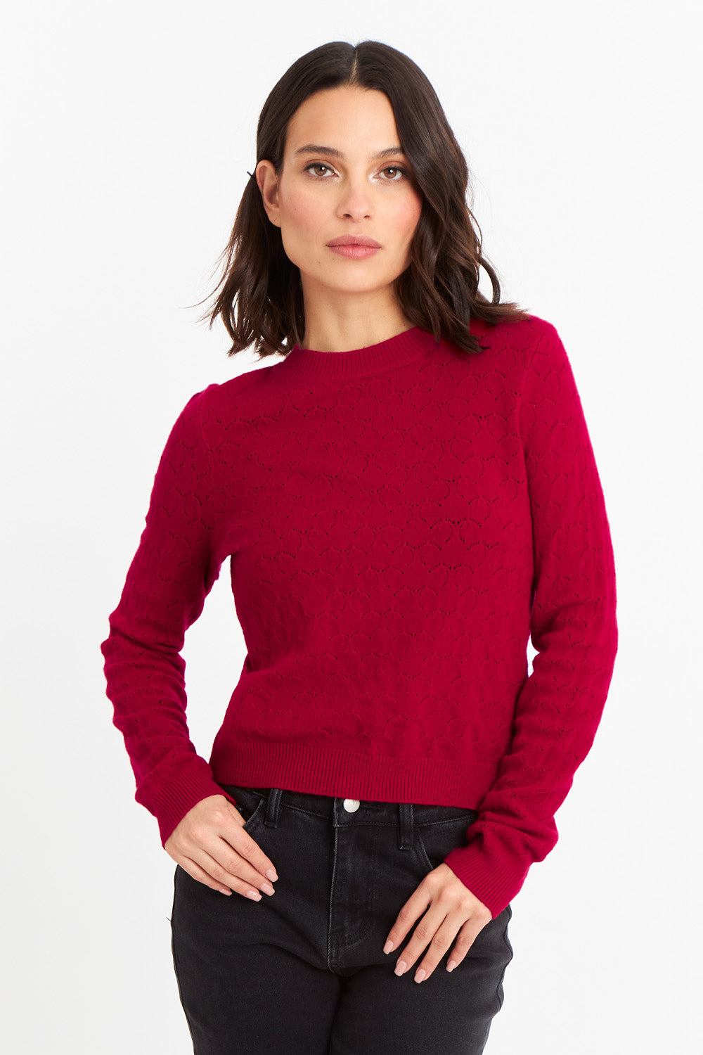 Sweater Básico Cuello Redondo Rojo
