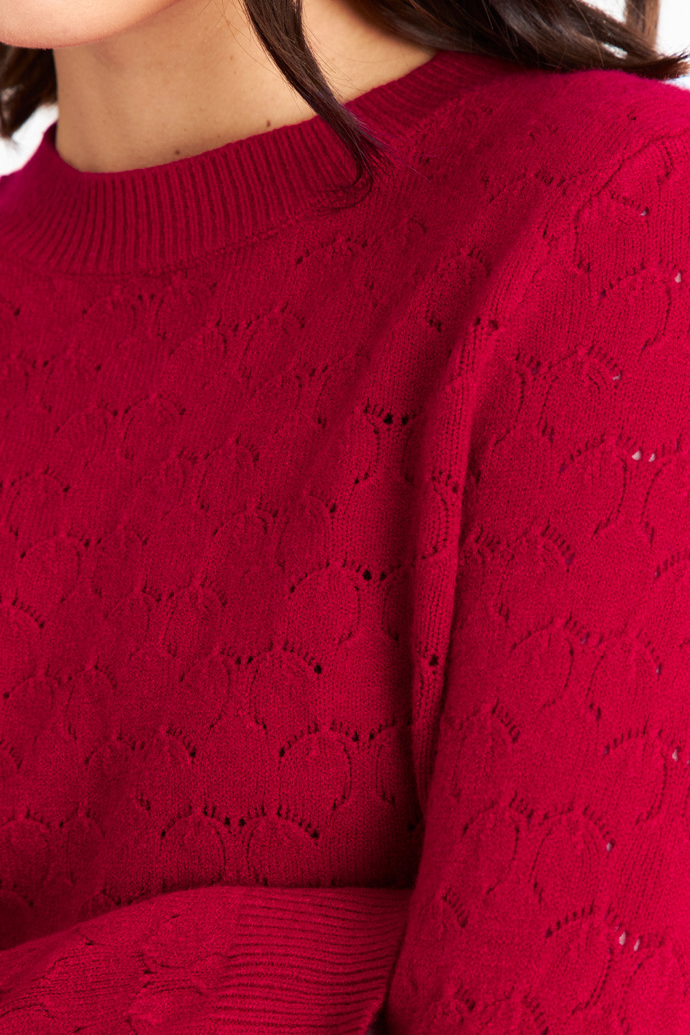 Sweater Básico Cuello Redondo Rojo