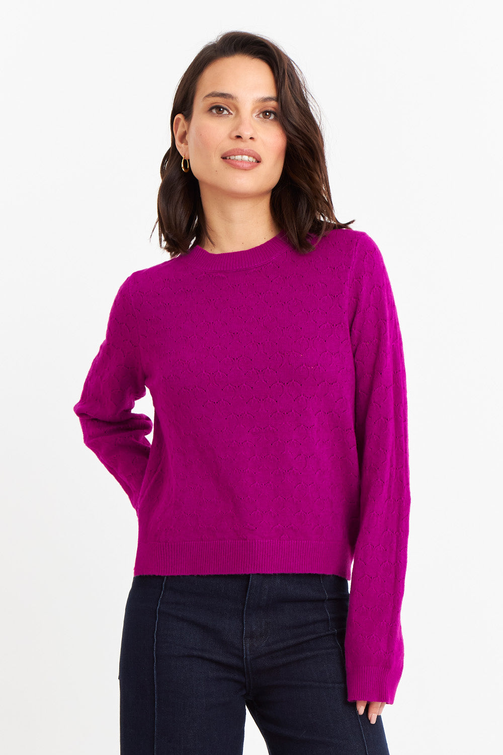 Sweater De Punto Fantasía Magenta