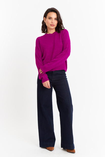 Sweater De Punto Fantasía Magenta