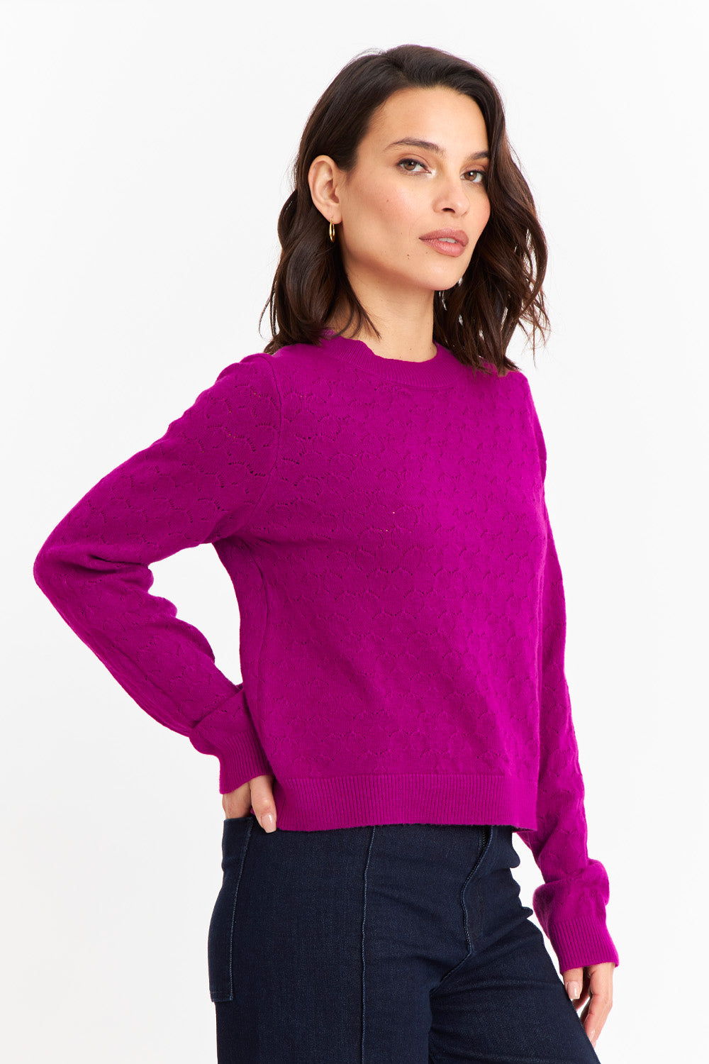 Sweater De Punto Fantasía Magenta