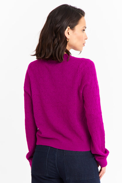 Sweater Básico Cuello Redondo Magenta