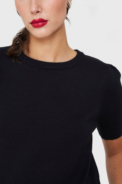 Sweater Tipo Hilo Manga Princesa Negro