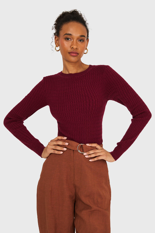 Sweater Diseño Cadenetas Burdeo