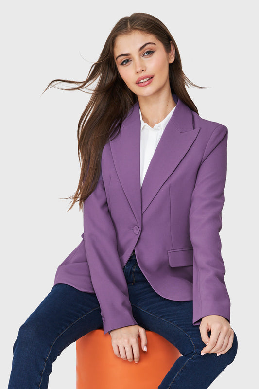 Blazer Bolsillos Con Solapas Violeta