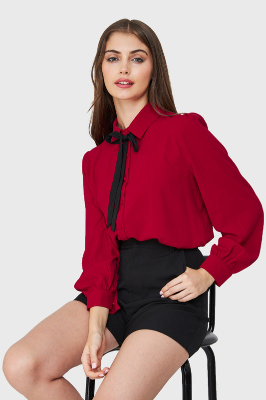 Blusa Lazo Desmontable Rojo