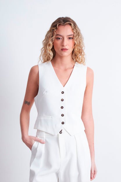 Gilet Básico Ajustable Blanco