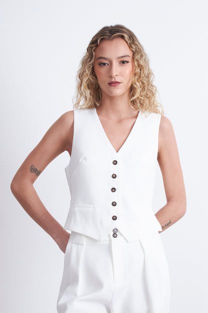 Gilet Básico Ajustable Blanco
