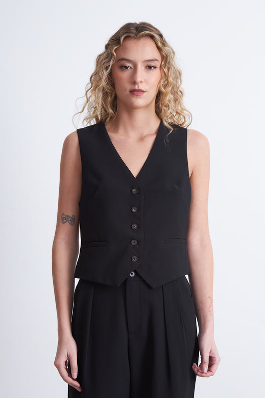 Gilet Básico Ajustable Negro