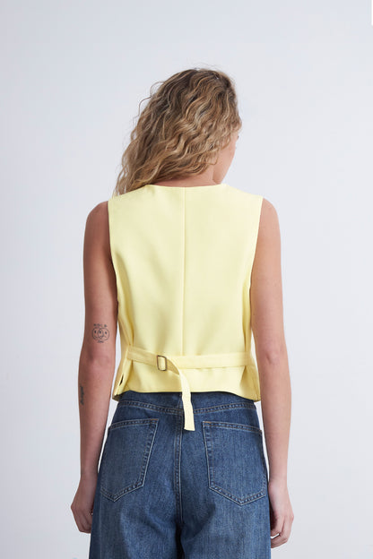 Gilet Básico Ajustable Amarillo Mantequilla