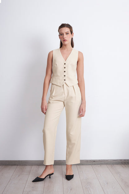 Gilet Básico Ajustable Beige
