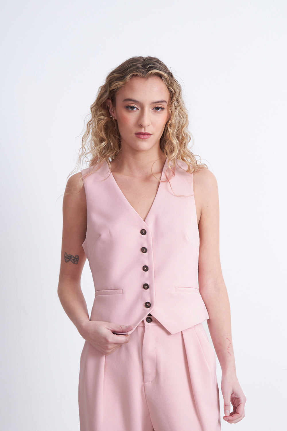 Gilet Básico Ajustable Rosado