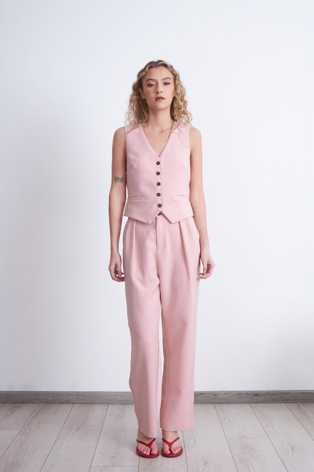 Gilet Básico Ajustable Rosado