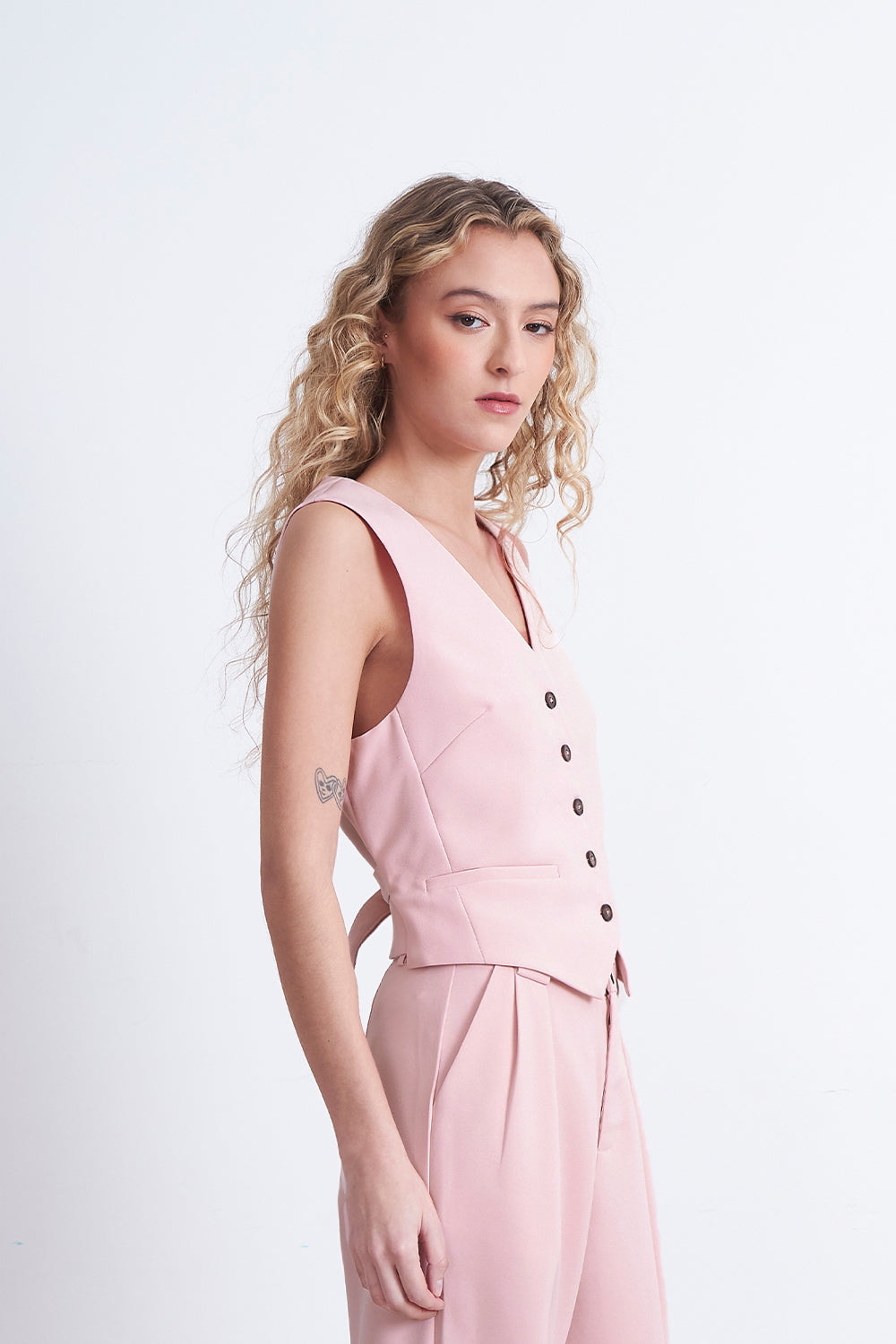 Gilet Básico Ajustable Rosado