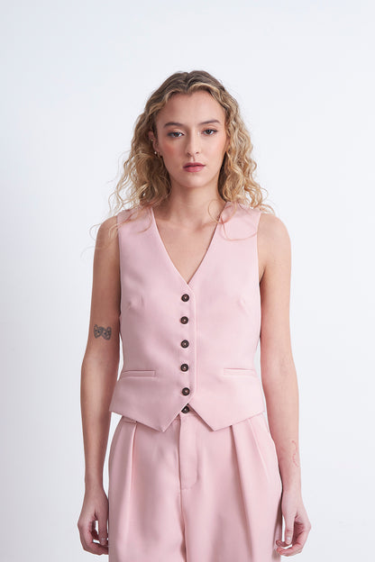 Gilet Básico Ajustable Rosado