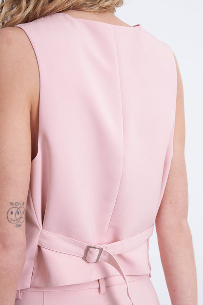 Gilet Básico Ajustable Rosado