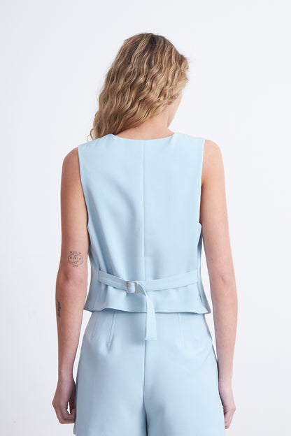 Gilet Básico Ajustable Celeste