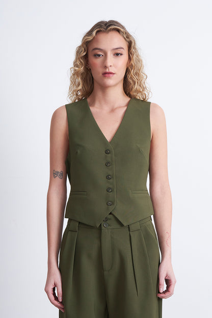 Gilet Básico Ajustable Oliva