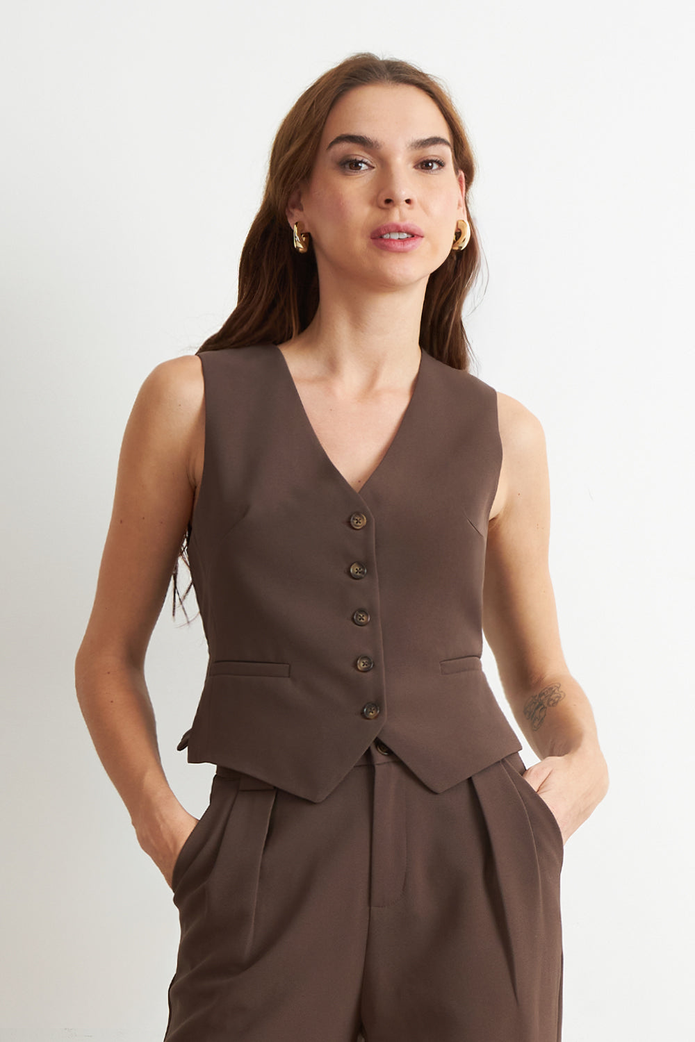 Gilet Básico Ajustable Mocca