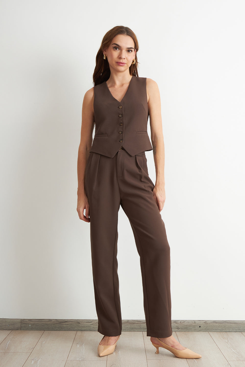 Gilet Básico Ajustable Mocca