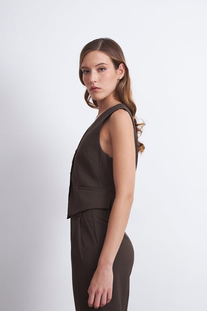 Gilet Básico Ajustable Mocca