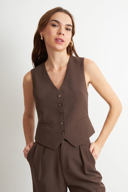 Gilet Básico Ajustable Mocca