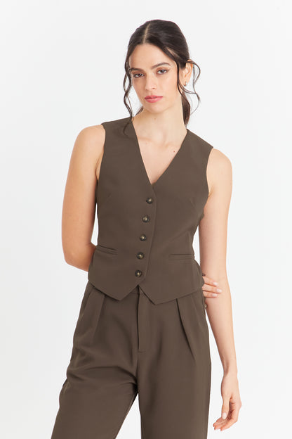 Gilet Básico Café Nicopoly