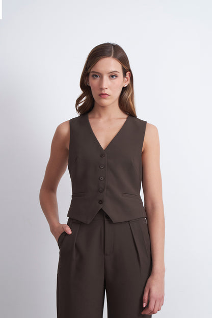 Gilet Básico Ajustable Mocca
