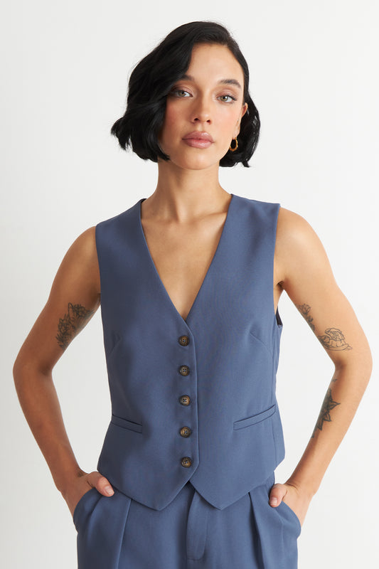 Gilet Básico Ajustable Azul