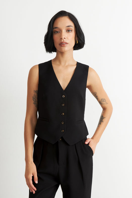 Gilet Básico Ajustable Negro