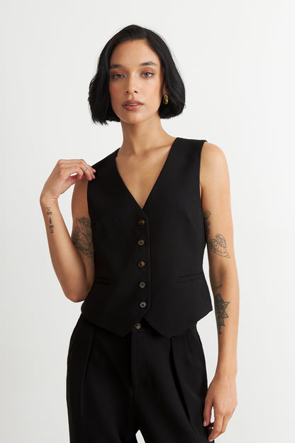 Gilet Básico Ajustable Negro