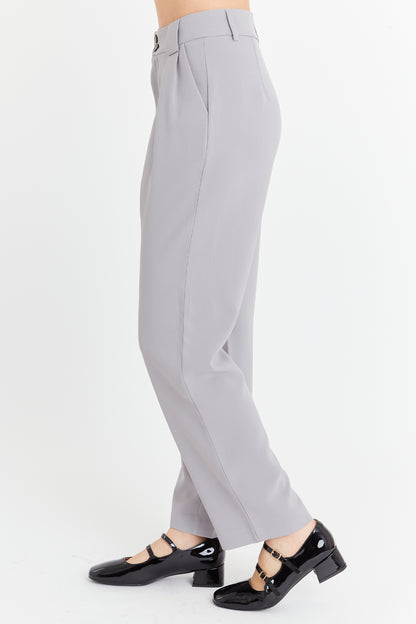 Pantalón Básico Pierna Ancha Gris Nicopoly