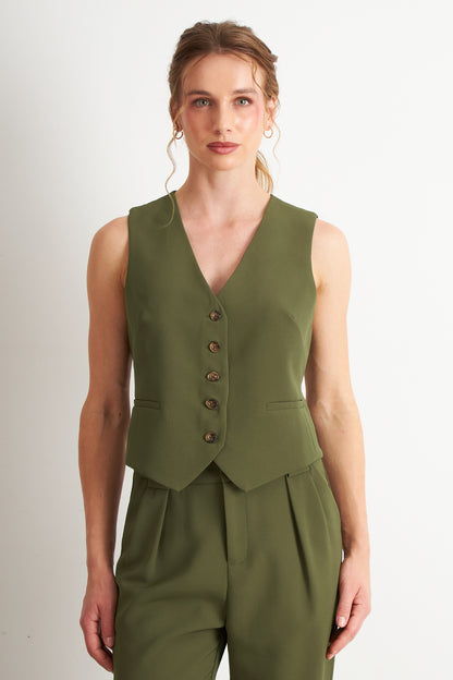 Gilet Básico Ajustable Oliva