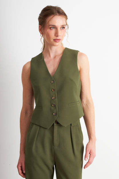 Gilet Básico Ajustable Oliva